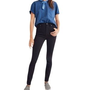 Madewell 10" High Rise Jeans Johnny Wash Comfort Stretch Edition Black Size 28